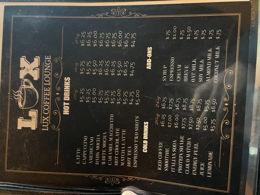 Menu photo 5 Lux Coffee Lounge Portland, OR