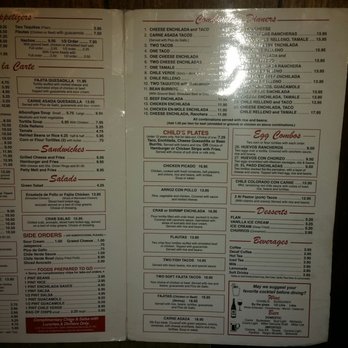 El Charro - Prices as of 12-22-2016 - Mexican Near Me - Montrose, California