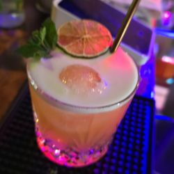 Cajian Creations - Smoked prickly pear palomas