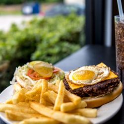 Cajun Kitchen Seafood & Poboys - Cajun Kitchen 1/2 lb cheese burger w/ sunnyside egg