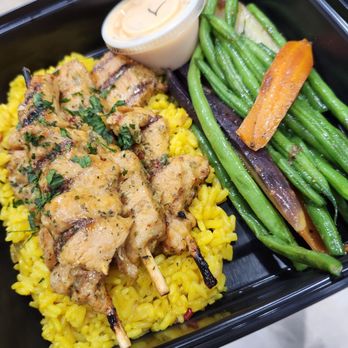 The Palate - Chicken skewers over rice - Cooking Classes Near Me - Jacksonville, Florida