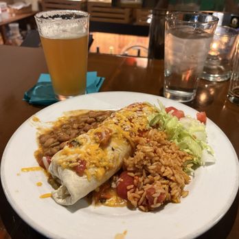 High Noon Restaurant & Saloon - Chicken burrito with rice and beans - Bars Near Me - Albuquerque, New Mexico High Noon Restaurant & Saloon - Chicken burrito with rice and beans - Bars Near Me - Albuquerque, New Mexico
