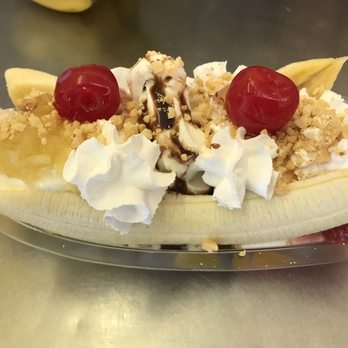 Beachside Creamery - a banana split with whipped cream and cherries - Ice Cream & Frozen Yogurt Near Me - Melbourne Beach, Florida Beachside Creamery - a banana split with whipped cream and cherries - Ice Cream & Frozen Yogurt Near Me - Melbourne Beach, Florida