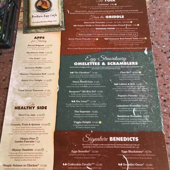 Another Broken Egg Cafe - Menu side 1 - Breakfast & Brunch Near Me - Jacksonville, Florida Another Broken Egg Cafe - Menu side 1 - Breakfast & Brunch Near Me - Jacksonville, Florida