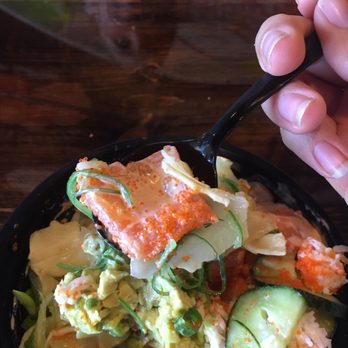 Poke n Salad - Huge chunks of salmon - Poke Near Me - Temecula, California Poke n Salad - Huge chunks of salmon - Poke Near Me - Temecula, California