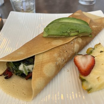 Moena Café - Crepe with sun dried tomato's , mushrooms spinach and provolone - Cafes Near Me - Honolulu, Hawaii Moena Café - Crepe with sun dried tomato's , mushrooms spinach and provolone - Cafes Near Me - Honolulu, Hawaii