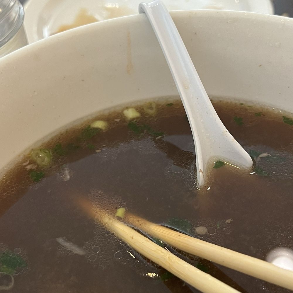 Phorage - Oily bone broth soup . You can see the separation of the soup - Vietnamese Near Me - Los Angeles, California Phorage - Oily bone broth soup . You can see the separation of the soup - Vietnamese Near Me - Los Angeles, California