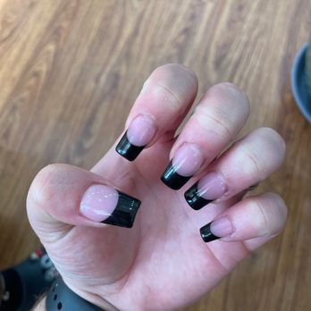 Princess Nails - Full set black French tip - Nail Salons Near Me - Tacoma, Washington