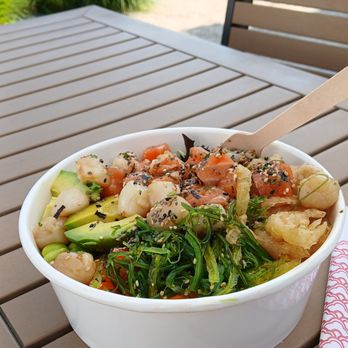 Hinoki Poke - Salmon and scallops with 15 other tasty ingredients - Poke Near Me - Reno, Nevada Hinoki Poke - Salmon and scallops with 15 other tasty ingredients - Poke Near Me - Reno, Nevada