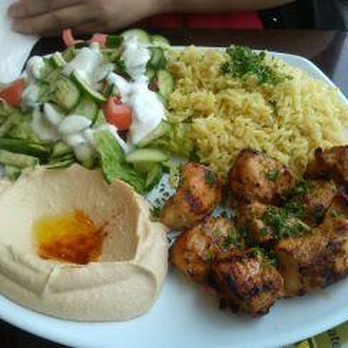 Green Olive - chicken plate with rice, salad and hummus - Mediterranean Near Me - Downey, California Green Olive - chicken plate with rice, salad and hummus - Mediterranean Near Me - Downey, California