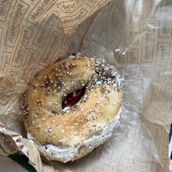 Bagels ‘n Grinds - Everything bagel with cream cheese and bacon - Coffee & Tea Near Me - College Park, Maryland