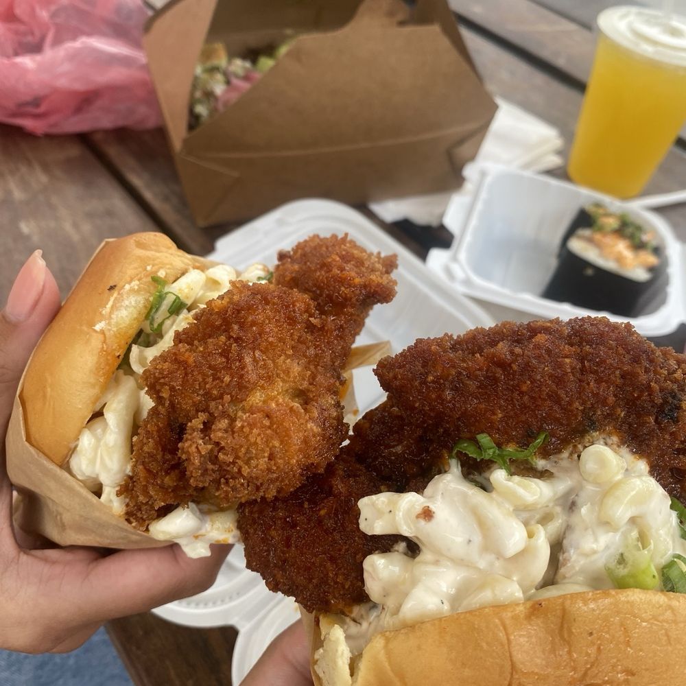 Shootz - Chicken Sandwich Mango Tea Lemonade 2 Pc Spam Brulee Musubi - Hawaiian Near Me - Stanton, California Shootz - Chicken Sandwich Mango Tea Lemonade 2 Pc Spam Brulee Musubi - Hawaiian Near Me - Stanton, California