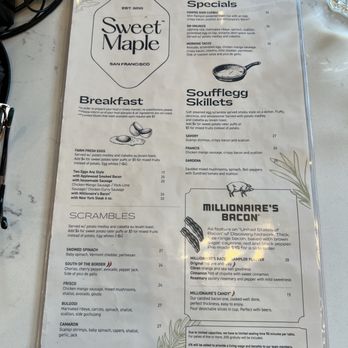 Sweet Maple - Menu - breakfast items - American Near Me - San Francisco, California Sweet Maple - Menu - breakfast items - American Near Me - San Francisco, California