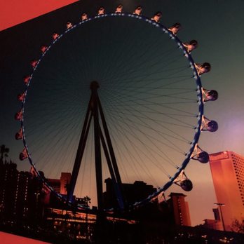 The High Roller - Yup, the High Roller is lighted at night and sunset is a very popular time to take this ride. - Amusement Parks Near Me - Las Vegas, Nevada The High Roller - Yup, the High Roller is lighted at night and sunset is a very popular time to take this ride. - Amusement Parks Near Me - Las Vegas, Nevada