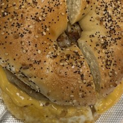 Bagel Dock Express - Sausage egg and cheese on an everything bagel!