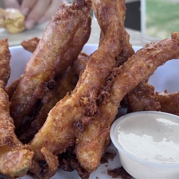 The Boulder Tap House - Crispy Fried Pickles with chipotle ranch dipping sauce - Burgers Near Me - St Cloud, Minnesota The Boulder Tap House - Crispy Fried Pickles with chipotle ranch dipping sauce - Burgers Near Me - St Cloud, Minnesota