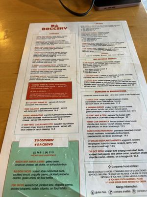 Menu photo 2 Da Boccery Livermore, CA