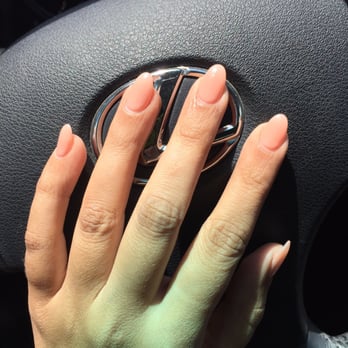 Double OO Nails & Spa - My nude almond acrylics. Done by Tony! (Not SNS) - Nail Salons Near Me - Corona, California