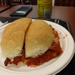 Eggplant parm on a roll Eggplant parm on a roll