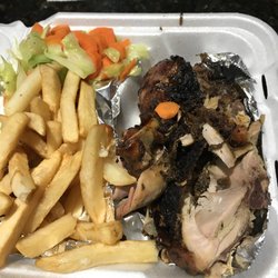 The Creative Cuisines - Jerk Chicken w/ Fries & Cabbage