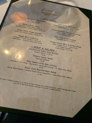 Menu photo 6 Cordeiro's Steakhouse Napa, CA Menu photo 6 Cordeiro's Steakhouse Napa, CA