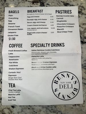 Menu photo 2 Benny's Deli Lititz, PA
