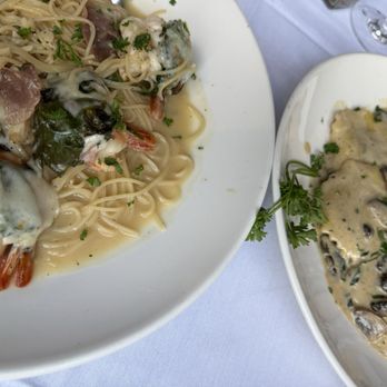Marcello's - Shrimp fantasia (L) mushroom ravioli-(!) that sauce-! - Italian Near Me - Bordentown, New Jersey