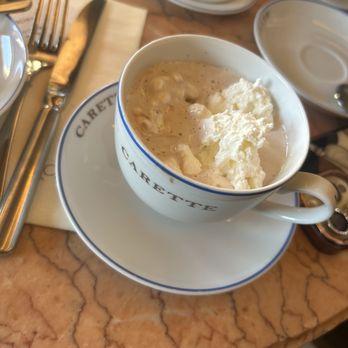 Carette - Hot chocolate with whipped cream - Patisserie/Cake Shop Near Me - Paris, 75 Carette - Hot chocolate with whipped cream - Patisserie/Cake Shop Near Me - Paris, 75