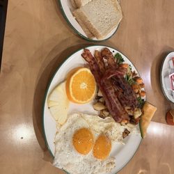 Cora Breakfast & Lunch - Bacon and eggs. Honest meal for a decent price.