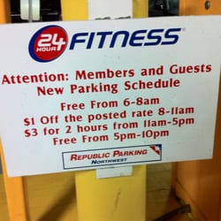 24 Hour Fitness - Downtown Seattle - Parking garage rules, as of July 2011. See next pic for rates