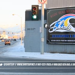 Shirts Up - Easy, quick to find location in downtown Anchorage, Alaska.