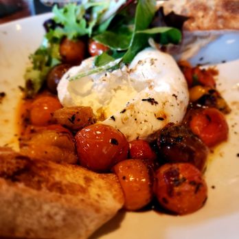 Quench Taps and Tapas - Blistered balsamic tomatoes with burrata - Gluten-Free Near Me - Surprise, Arizona Quench Taps and Tapas - Blistered balsamic tomatoes with burrata - Gluten-Free Near Me - Surprise, Arizona