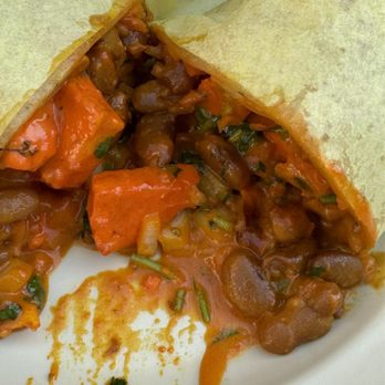 23rd Street Cafe - Paneer Tikka Masala burrito --- those are chunks of paneer not carrots - Indian Near Me - Los Angeles, California