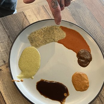 Barrio Modern Mexican Cuisine - All the different sauces that Chef creates! - Tacos Near Me - Madison, Alabama Barrio Modern Mexican Cuisine - All the different sauces that Chef creates! - Tacos Near Me - Madison, Alabama