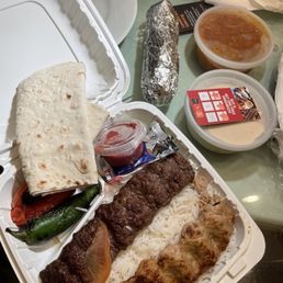 $17 combination plate (beef and chicken luleh), amazing $17 combination plate (beef and chicken luleh), amazing