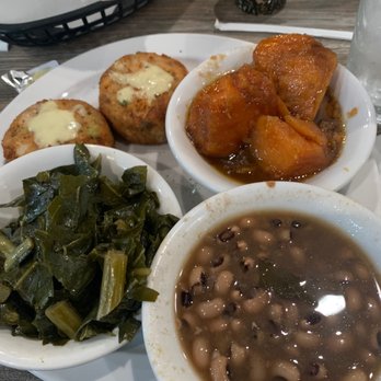 Cornbread Restaurant & Bar - Salmon croquette dinner with a side of black eye peas - Soul Food Near Me - Southfield, Michigan Cornbread Restaurant & Bar - Salmon croquette dinner with a side of black eye peas - Soul Food Near Me - Southfield, Michigan