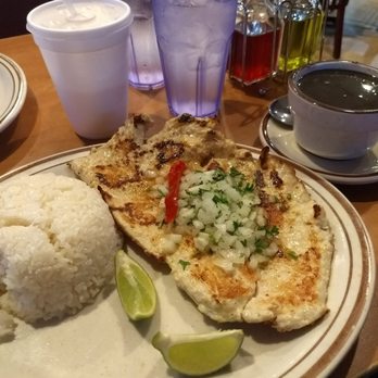 Caribe Cafe Restaurant - Grilled chicken breast with rice and black beans - Latin American Near Me - Miami, Florida