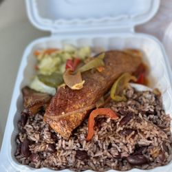 Dubplate Kitchen & Jamaican Cuisine - Omg this is absolutely the best Jamaican food in Sacramento  Salmon. Rice and peas
