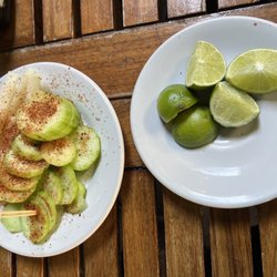 Bar Tradicional Luna - Cucumber and jicama with Tajin.