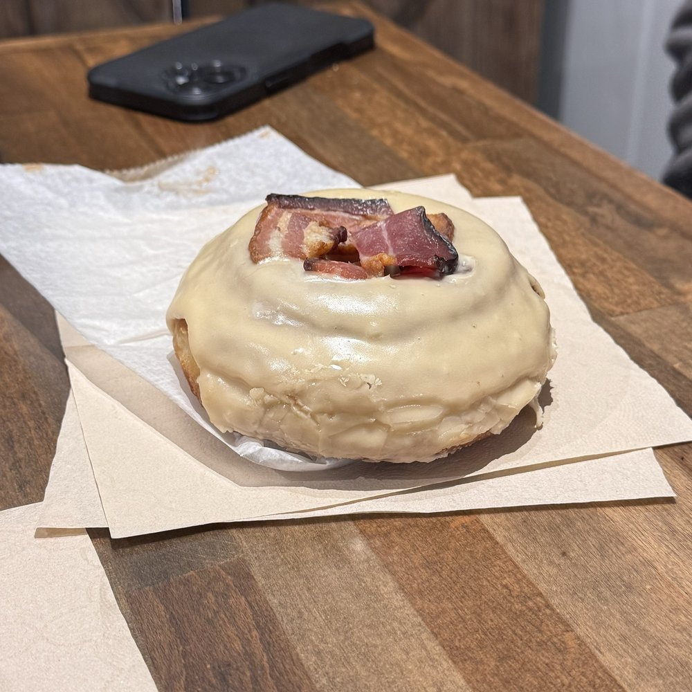 Union Square Donuts - Maple bacon at another angle - Donuts Near Me - Boston, Massachusetts Union Square Donuts - Maple bacon at another angle - Donuts Near Me - Boston, Massachusetts