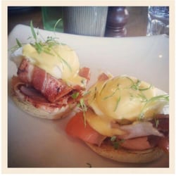 Watercress Restaurant and Cafe - Eggs benedict with bacon and smoked salmon
