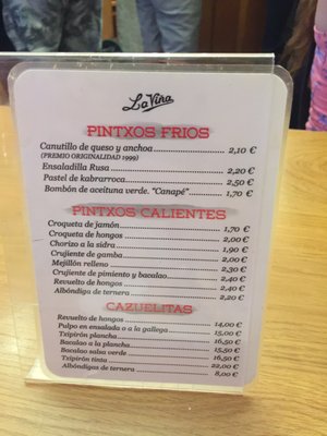 Menu photo 5 La Viña Donostia / San Sebastián, SS Menu photo 5 La Viña Donostia / San Sebastián, SS