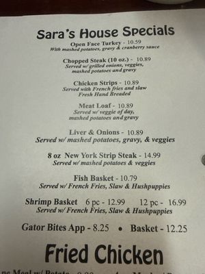 Menu photo 1 Sara's Diner Crystal River, FL Menu photo 1 Sara's Diner Crystal River, FL