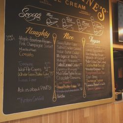 Clementines Naughty and Nice Creamery - Feb menu