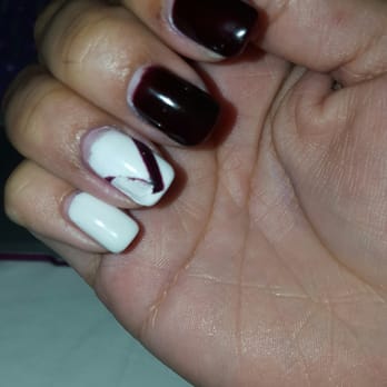 Color Nails Salon - But look at this! She didnt even out the polish on correctly! - Nail Salons Near Me - Los Angeles, California