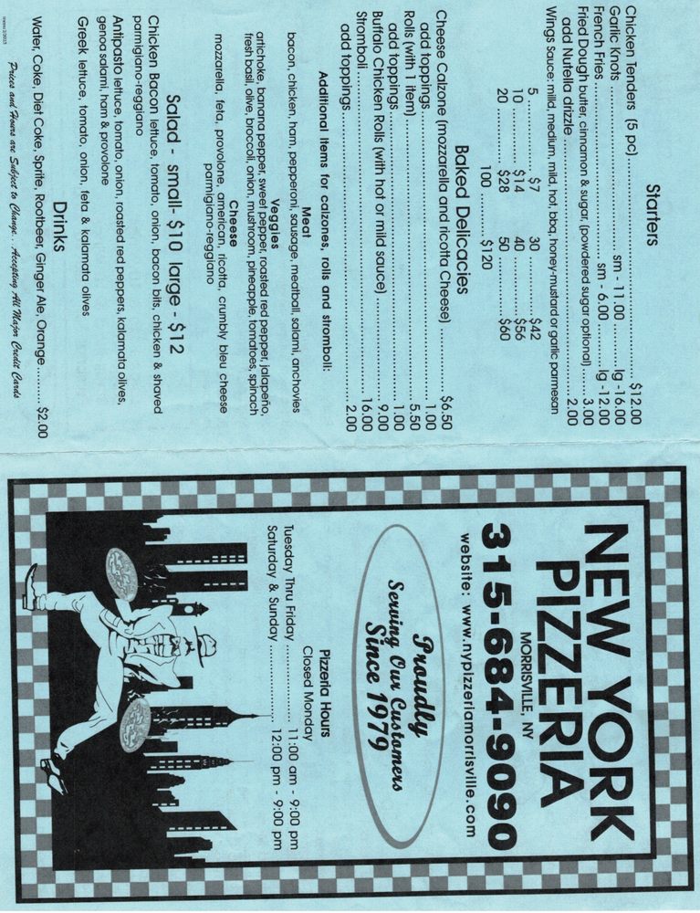 Food from New York Pizzeria