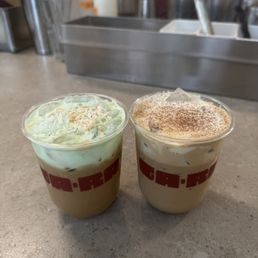 Salted Coffee Ca phe sua da with pandan foam