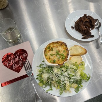 Cookology - Finished meal. Lobster Mac and cheese, Caesar salad, lava cake. - Cooking Schools Near Me - Arlington, Virginia