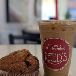 iced latte and cinnamon muffin iced latte and cinnamon muffin
