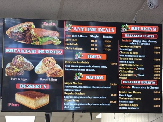 Menu photo 2 Taqueria Los Pericos Campbell, CA